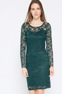 Koronkowa sukienka na wesele lub sylwestra, zielona
