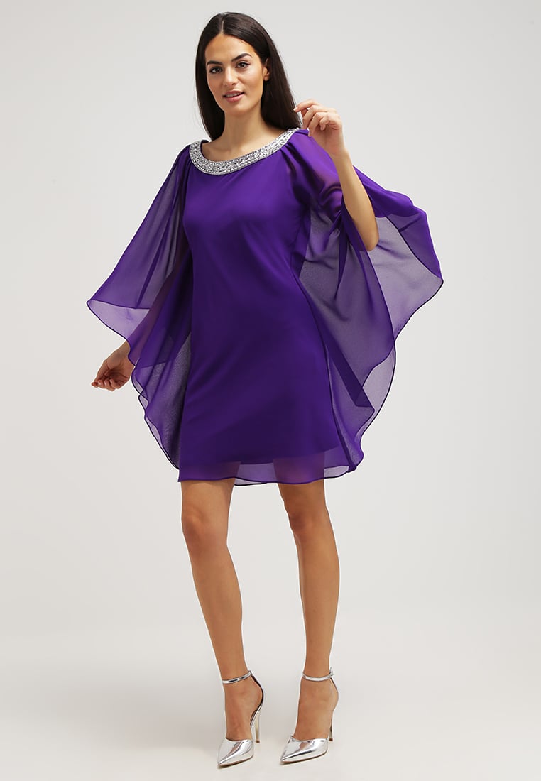 Luksusowa sukienka z szyfonu purpurowa