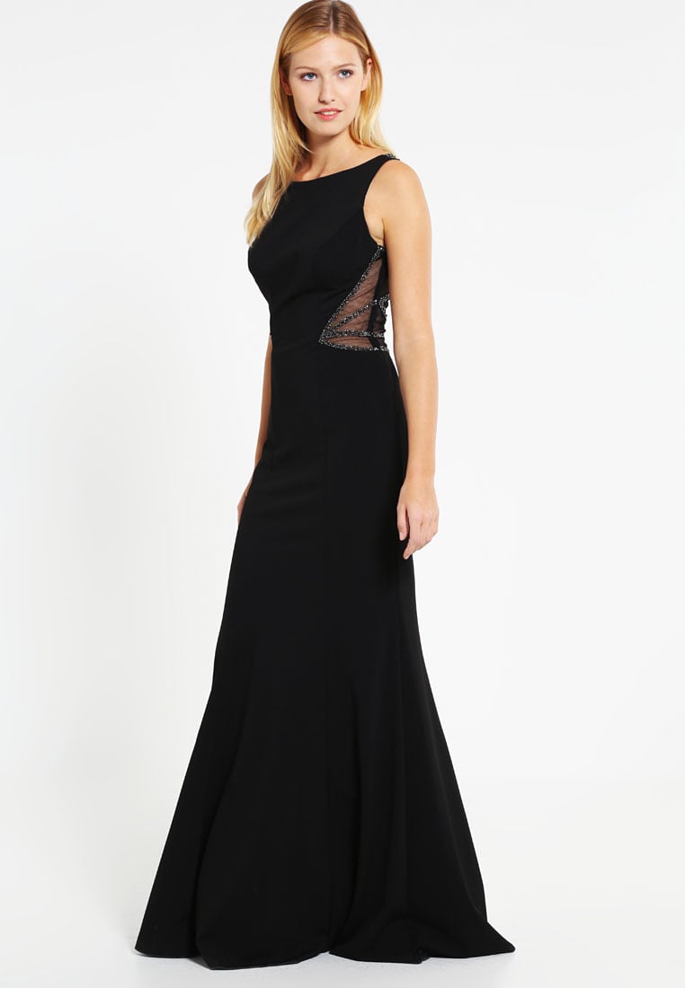 Luksusowa długa czarna suknia wieczorowa