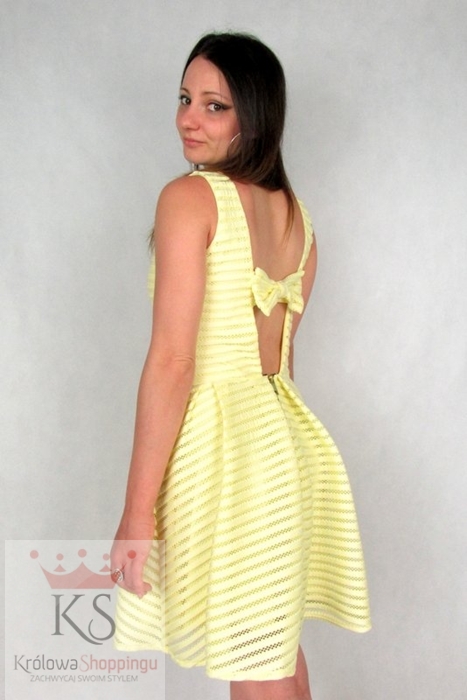 Letnie sukienki z kokardką żółta
