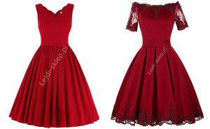 Krótka czerwona sukienka na studniówkę midi