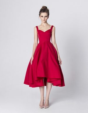Czerwona koktajlowa sukienka w stylu retro