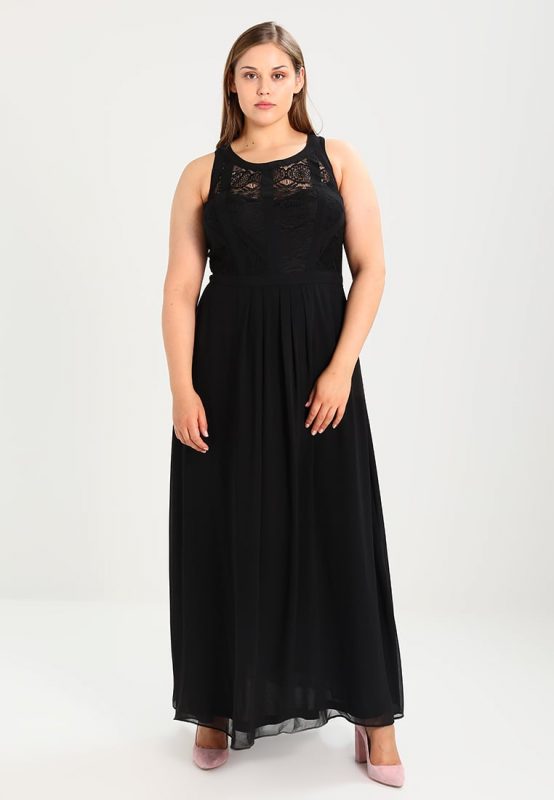 Balowa długa suknia wieczorowa plus size czarna