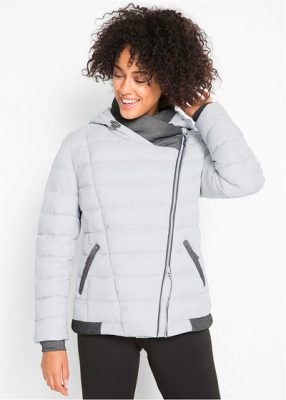 Ciepła zimowa kurtka pikowana outdoorowa biała