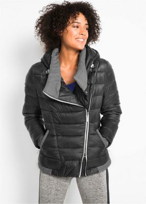 Ciepła zimowa kurtka pikowana outdoorowa czarna