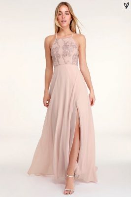 LOVE ALWAYS REMAINS BLUSH PINK LACE MAXI DRESS