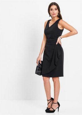 Elegancka sukienka ołówkowa bez rękawów czarna