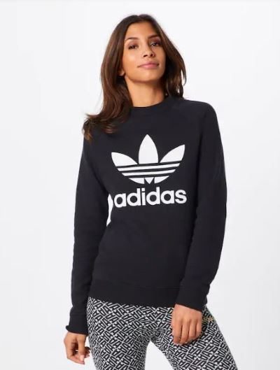Adidas bluza bez kaptura logo czarna