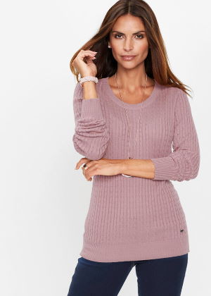 Sweter z kaszmirem różowy