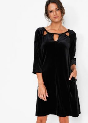 Aksamitna sukienka z wycięciami czarna